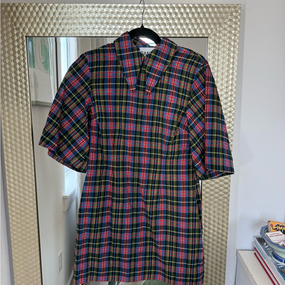 Ganni Plaid Mini Dress